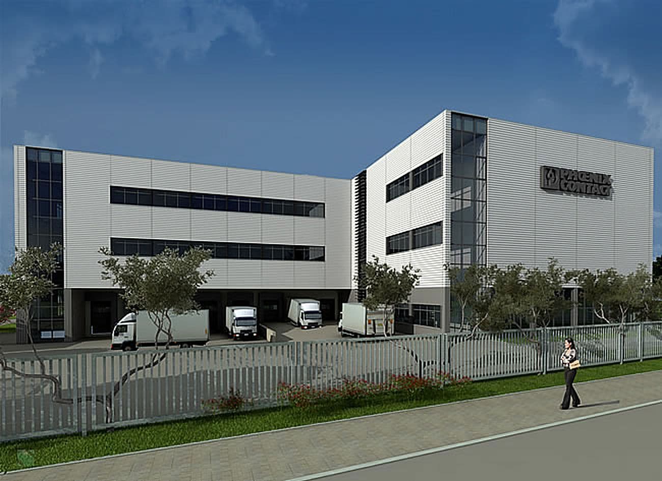 Neubau eines Produktionsgebäudes, weitere Ansicht